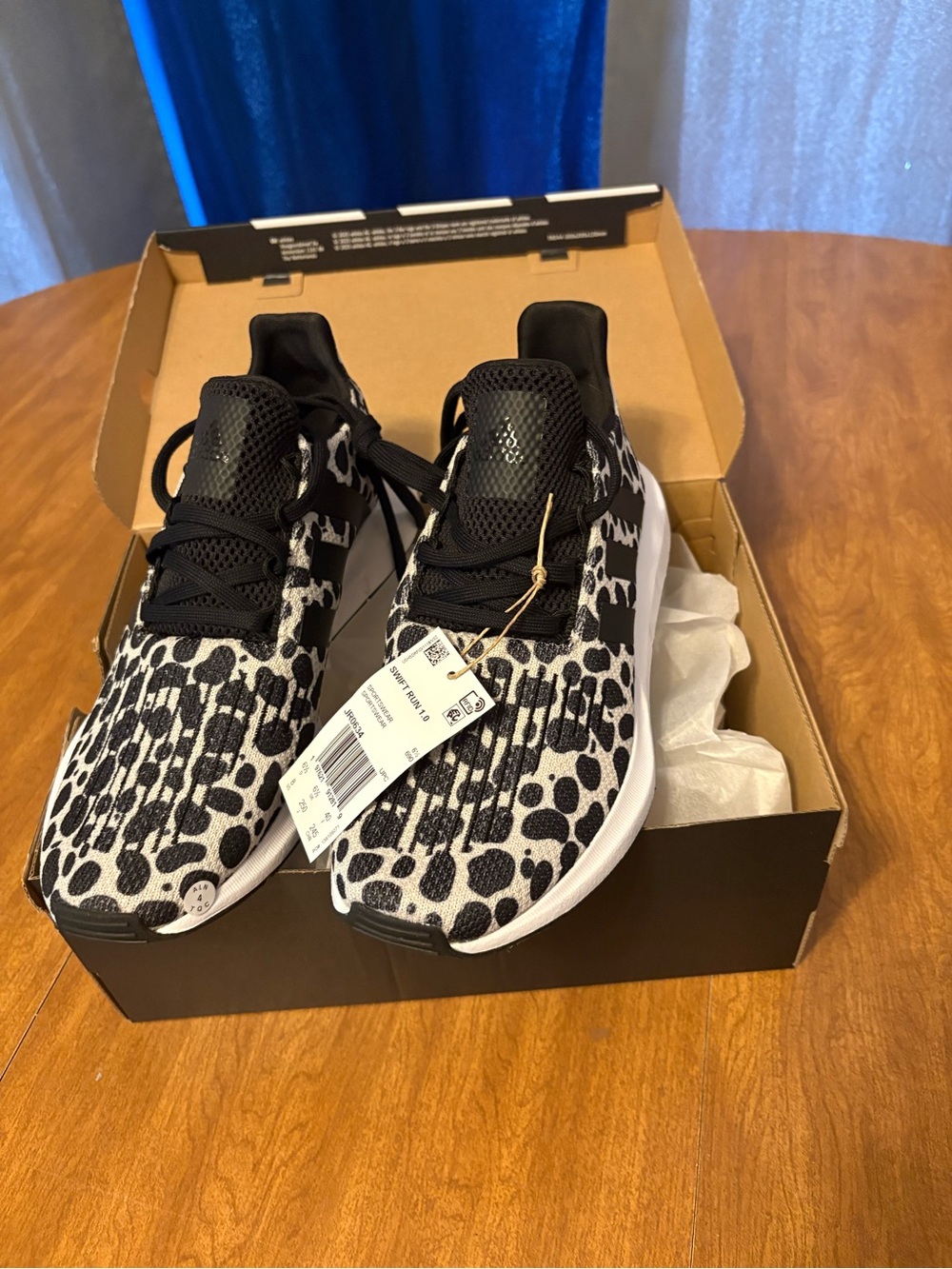 adidas Black and White Leopard Print Women’s Sneakers